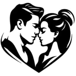 Cadre en bois personnalisé – Silhouette Romantique